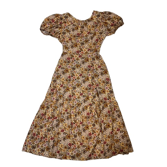 Madewell Puff-Sleeve Open-Back Midi Dress in Flora Field Size 00 - Picture 6 of 8